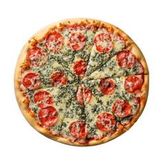 Fresh Margherita Pizza on Transparent Background