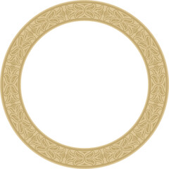 Vector round European gold ornament. Endless pattern, circle, ring of the Middle Ages. Revival border. Decorations of palaces and churches