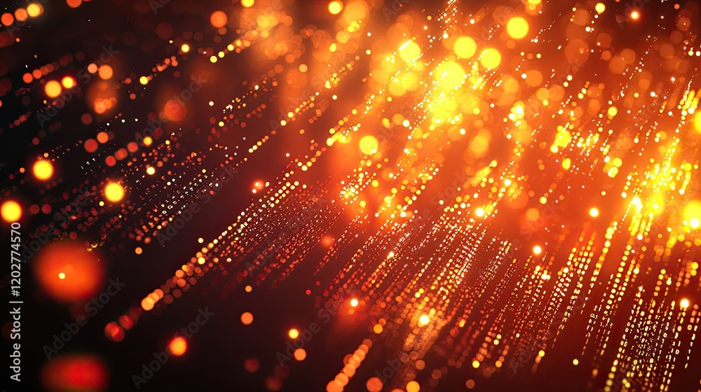 Aufkleber Vibrant abstract digital background featuring glowing binary code and light effects, illustrating a dynamic flow of information in a high-tech environment.