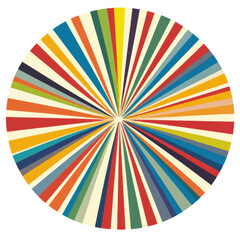Bright Colorful Rays in Circular Pattern Design