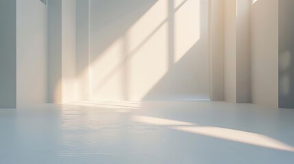 Fototapeta premium a white floor with a white wall and a white wall