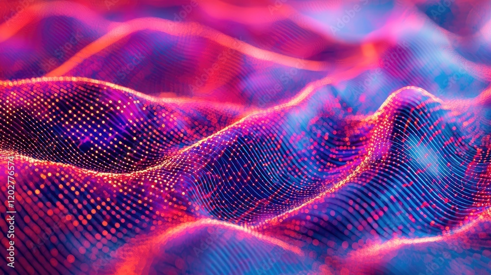 Poster Explore a captivating digital matrix background filled with neon lines and data streams, embodying a high-tech atmosphere for innovative designs and applications.