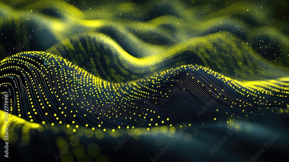 Aufkleber Explore a captivating digital matrix background filled with neon lines and data streams, embodying a high-tech atmosphere for innovative designs and applications.