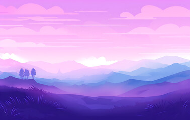 Obraz premium A serene mountain landscape at sunrise with misty clouds and soft morning light, showcasing the beauty of nature and a peaceful valley view