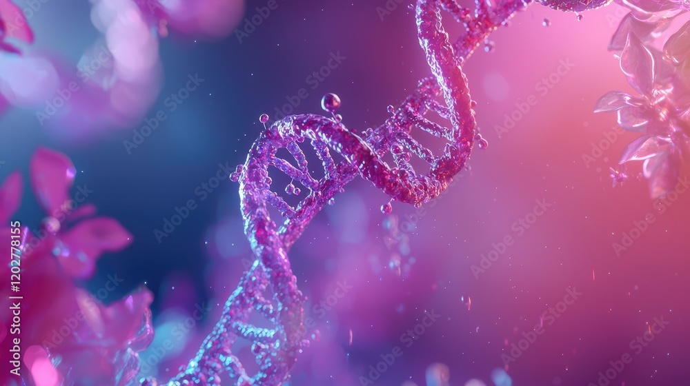 Aufkleber a detailed representation of a dna structure against a vibrant backdrop, symbolizing advancements in