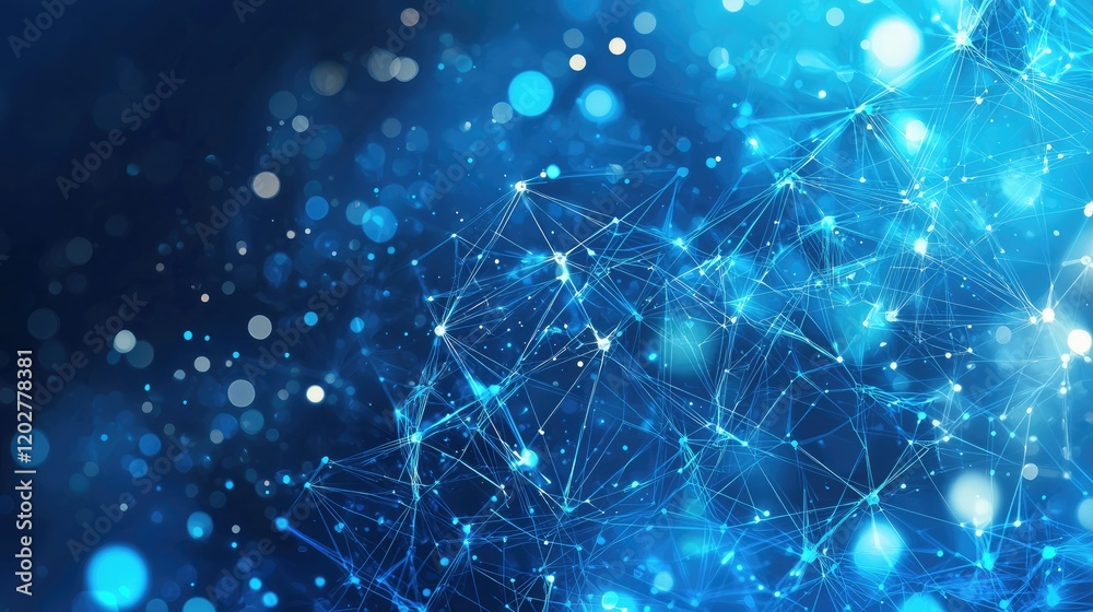 Poster Explore this abstract technology background featuring intricate circuit patterns and digital elements in a captivating blue color scheme, ideal for innovation themes.