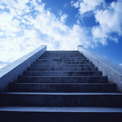 Fototapeta premium Ascending Steps Under a Bright Sky