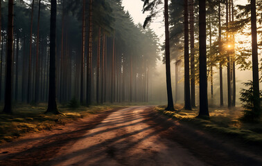 Fototapeta premium A lush forest, beautiful surroundings, nature, view, scenery