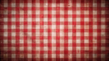 Fototapeta premium Red and White Gingham Fabric Texture A Rustic Checkered Pattern Background Ideal for Design Projects