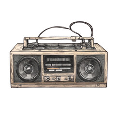 Vintage 1980s Boombox with Cassette Player