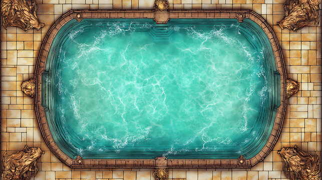 Overhead Battle Map Game Asset Turquoise Pool