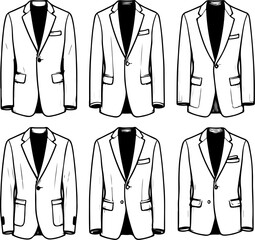 Blazer Vector Illustrations for Fashion Design Projects