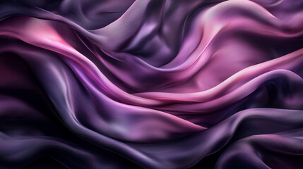 Fototapeta premium Abstract flowing fabric with purple and pink gradient glow background texture