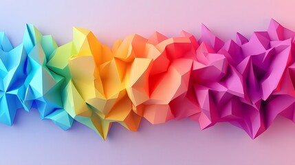 Rainbow Colored Abstract Polygonal Landscape