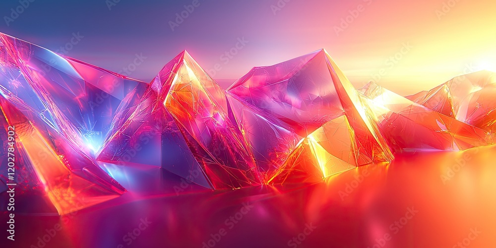 Poster a detailed examination of crystalline structures under a microscope, featuring sharp edges and shimm