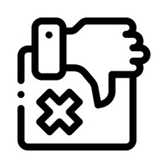 Thumbs down line icon