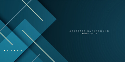 Dark blue abstract 3D background with overlap square papercut pattern. Eps10 vector