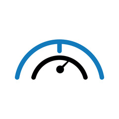 Speedometer performance accelerate meter icon.	
