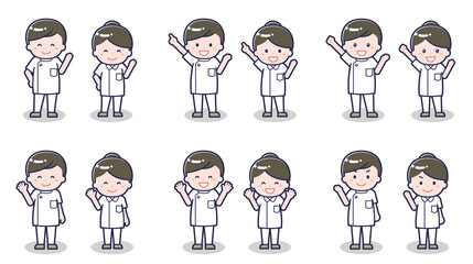 Naklejka premium ナースの男女 02