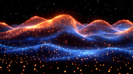 Obraz premium Abstract Glowing Particle Wave Background Texture