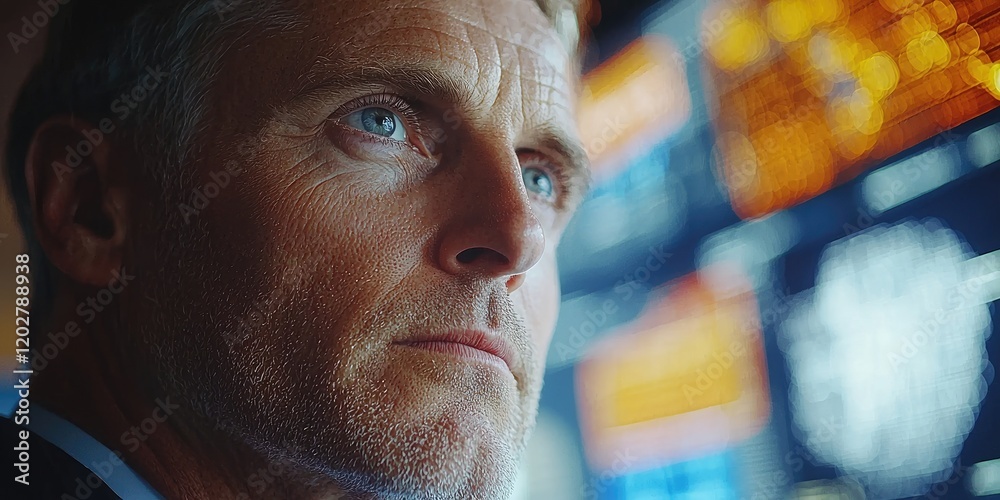 Aufkleber A close-up shows two cybersecurity experts monitoring network activity on multiple screens in a high-tech operations center, their focused faces reflecting intensity.