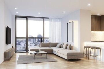 Fototapeta premium Modern Interior Design 3D Rendering for Background