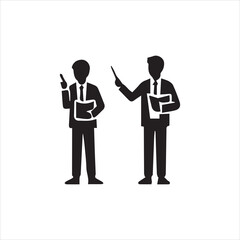 Fototapeta premium business symbol white man with thumb up