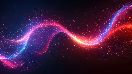 Fototapeta premium Abstract Glowing Particle Wave Background