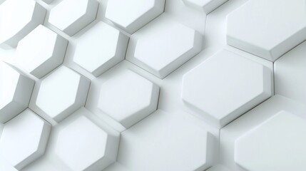Fototapeta premium Abstract White Hexagon Pattern Soft Light. AI Generated