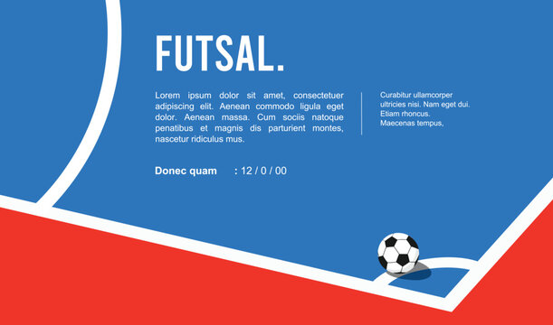 Great simple editable vector of futsal ball on the corner field best design for any media