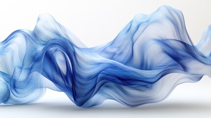 Fototapeta premium Flowing Abstract Design Featuring Soft Waves in Shades of Blue Evoking Calm and Fluidity