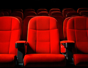 赤いシートの映画館イメージ