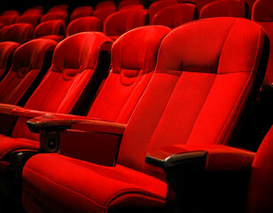 赤いシートの映画館イメージ