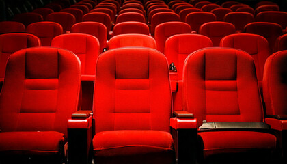 Obraz premium 赤いシートの映画館イメージ