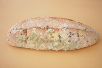 Close-Up of Moldy Bread Loaf Illustrating Food Spoilage