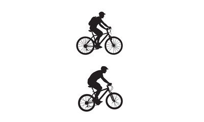 cycling man silhouette icon set, cycle silhouette, bicycle silhouette vector, bicycle man silhouette, sport, racing, vehicle.