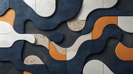 Obraz premium Abstract Curving Shapes Wall Panel Design