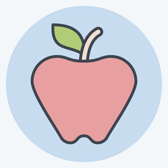 Icon Apple. related to Kindergarten symbol. color mate style. design editable