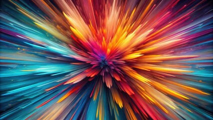Abstract Vibrant Color Burst Dynamic Energy and Movement in a Multicolored Radial Design
