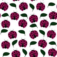 seamless pattern with ladybugs