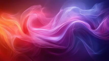 Obraz premium Abstract colorful smoke waves swirling in a vibrant gradient background, creating a dynamic flow