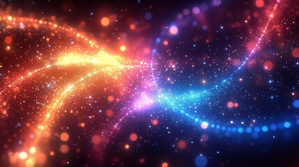 Obraz premium Vibrant Cosmic Light Display with Dynamic Energy Patterns