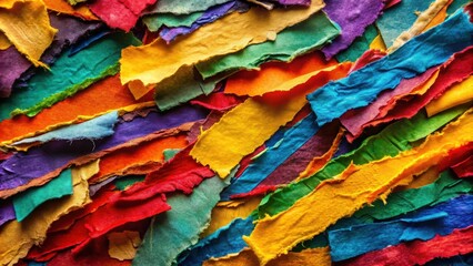 Vibrant Hues of Irregularly Shaped Colorful Fabric Scraps