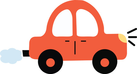 cute cartoon red car