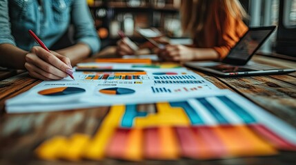A collaborative workspace with charts and graphs for analysis and discussion.