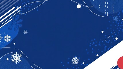 Serene Winter Abstract: Blue Background with Snowflake Motifs
