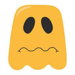 Psychedelic Melting Emoji. Flat Cartoon Vector Illustration