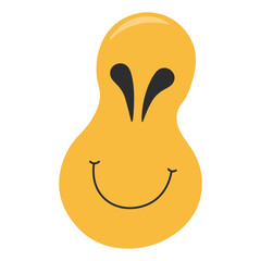 Psychedelic Melting Emoji. Flat Cartoon Vector Illustration