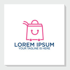 happy shopping logo design concept, business logo design inspiration