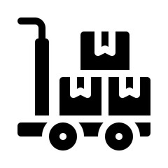 Trolley Full of Goods glyph icon